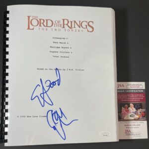 The Lord Of The Rings The Two Towers Dual Signed Full Script Elijah Wood JSA COA
