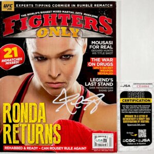 UFC Ronda Rousey Signed Fighters Only Magazine 2016 Authentic Autograph JSA COA
