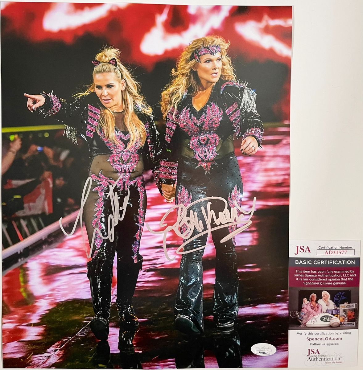 WWE Beth Phoenix & Natalya Signed Divas Of Doom 11x14 Photo B Autograph JSA COA