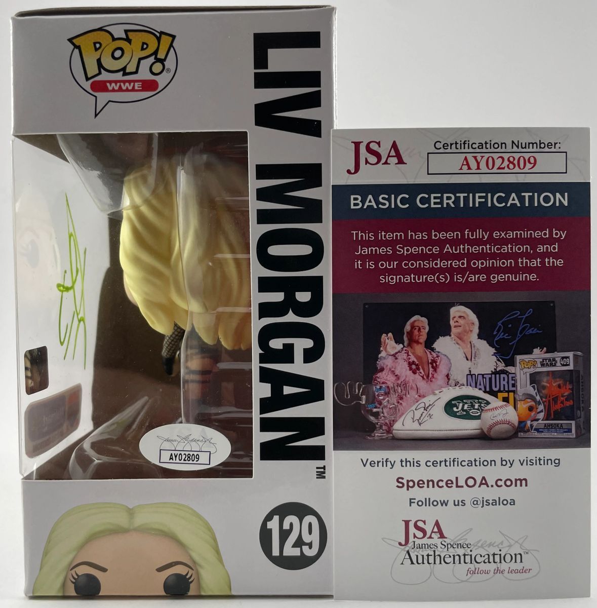 WWE Liv Morgan Signed 2023 Limited Edition Funko POP! 129 B Autograph JSA COA - Image 2