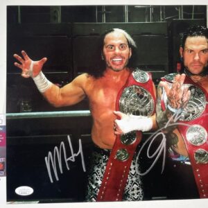 WWE Matt Hardy & Jeff Hardy Signed Hardy Boyz 11x14 Photo H Autograph JSA COA
