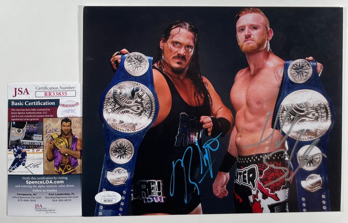 WWE NXT Heath Slater & Rhyno Signed 8x10 Photo B Autograph TNA IMPACT JSA COA