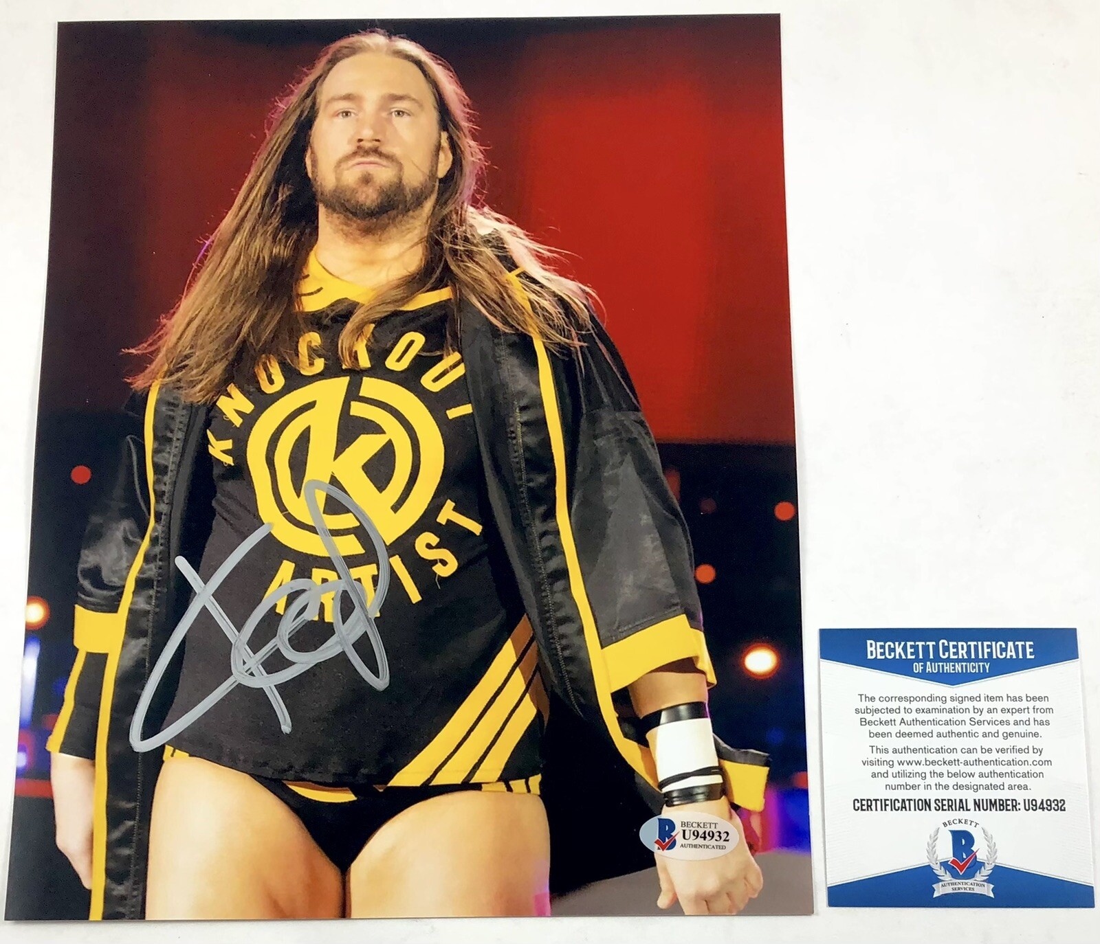 WWE NXT Kassius Ohno Autographed 8x10 Photo Signed WrestleMania Beckett BAS COA