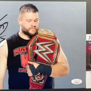 WWE NXT Kevin Owens Signed Championship Belt 8x10 Photo C Autograph JSA COA