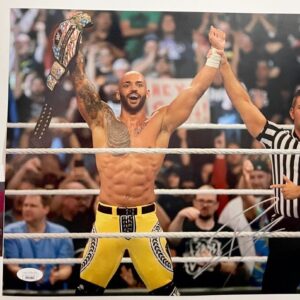 WWE NXT Ricochet Signed US Championship Belt 11x14 Photo A Autograph JSA COA