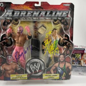 WWE Rey Mysterio & Rob Van Dam Signed Jakks Adrenaline 2 Pack JSA COA