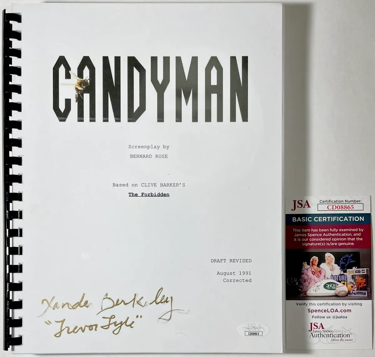 Xander Berkeley Signed Candyman Full Movie Script Authentic Autograph JSA COA