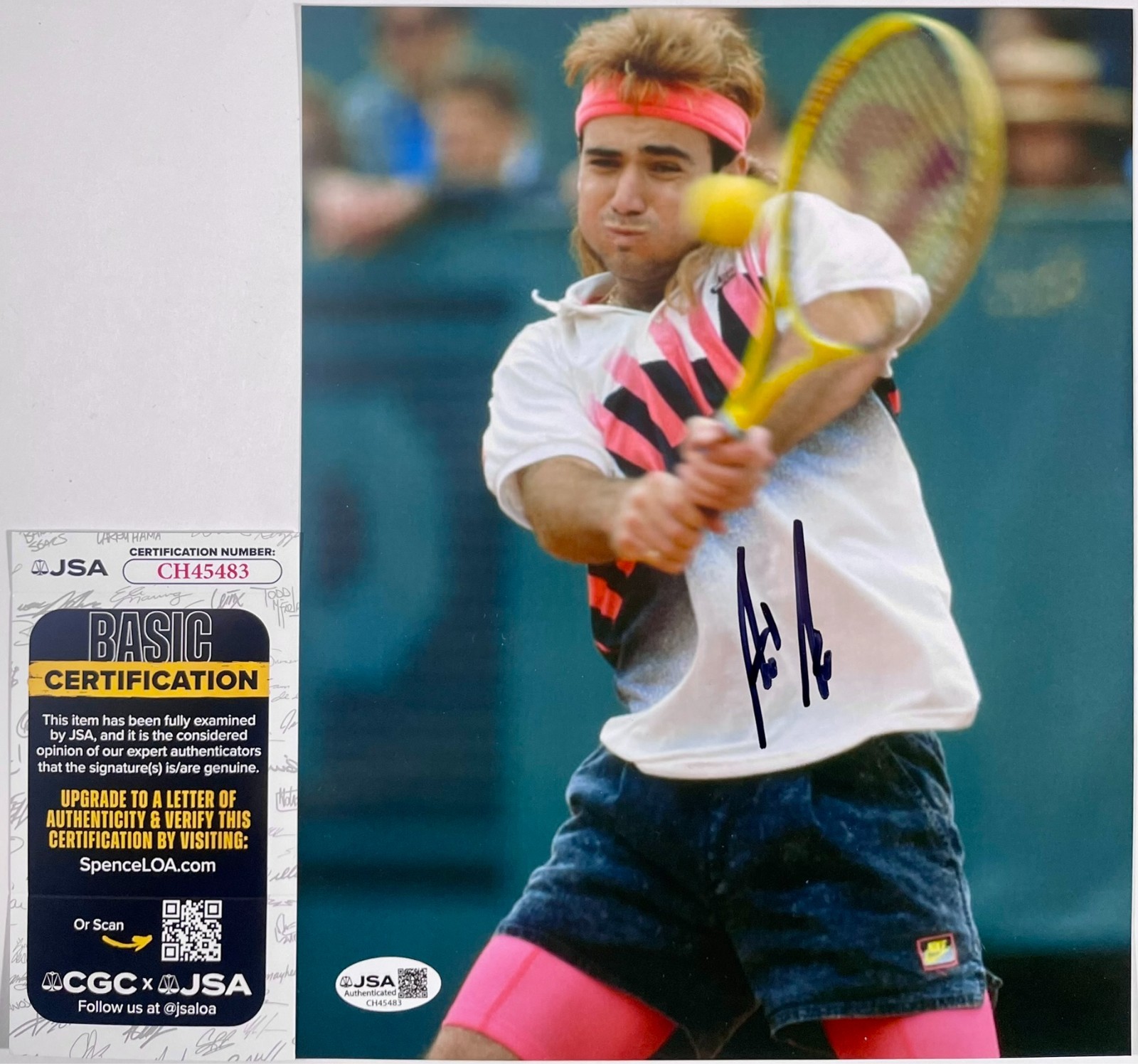 Andre Agassi Signed French Open 8x10 Photo Authentic Autograph Tennis JSA COA