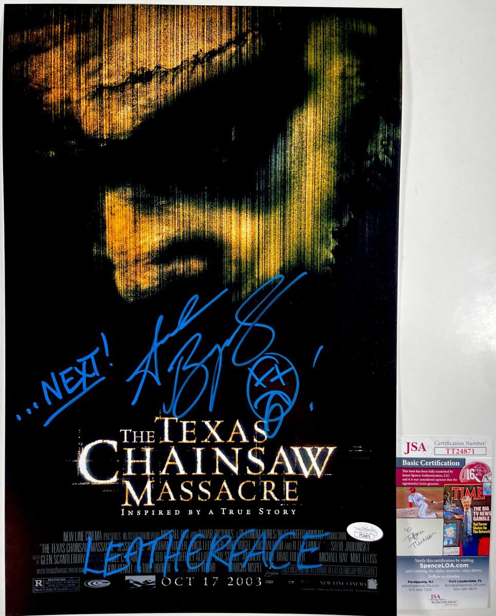 Andrew Bryniarski Signed The Texas Chainsaw Massacre 11x17 Poster D JSA COA