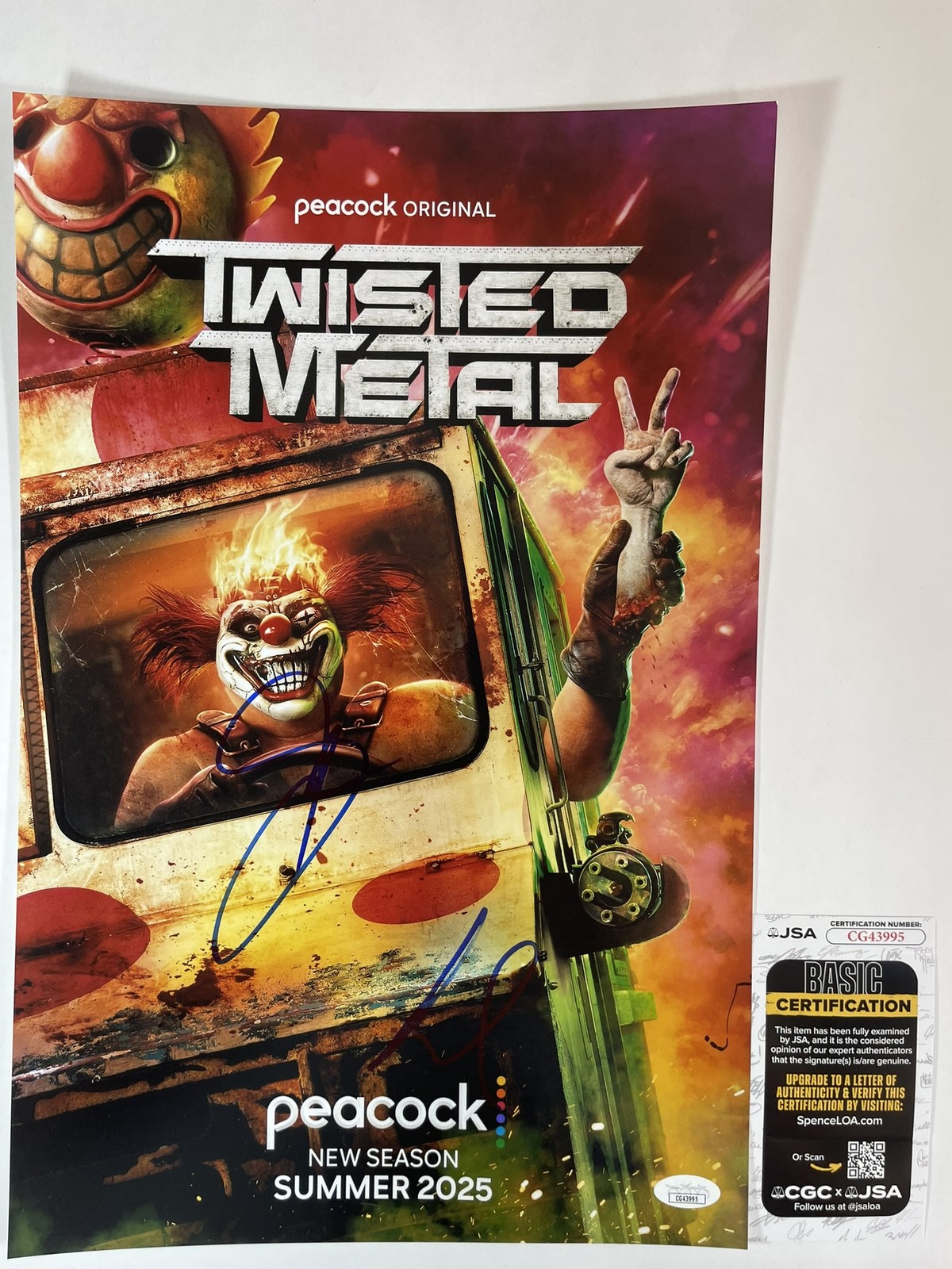 Anthony Carrigan Joe Seanoa Signed Twisted Metal 11x17 Poster B Autograph JSA...