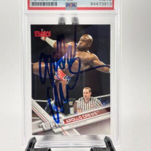 Apollo Crews Signed 2017 Topps WWE Then Now Forever Card #106 PSA DNA Slabbed