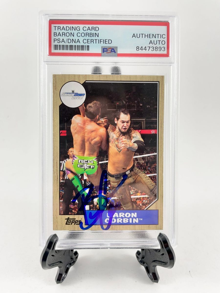 Baron Corbin Signed 2017 Topps WWE Heritage Card Autograph PSA DNA Slabbed