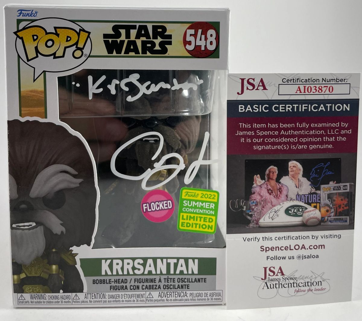 Carey Jones Signed Star Wars Book Of Boba Fett Krrsantan Funko POP A JSA COA