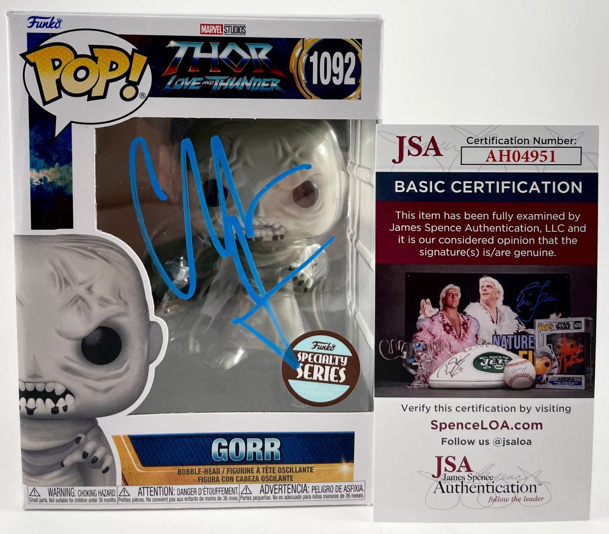 Christian Bale Signed Marvel Thor Love & Thunder Gorr Exclus. Funko POP! JSA COA