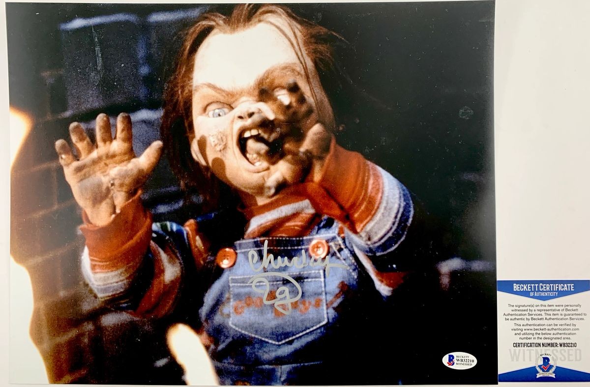Ed Gale Signed Child's Play Chucky 11x14 Photo E Authentic Autograph BAS COA