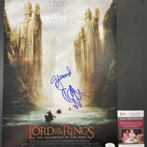 Elijah Wood & Dominic Monaghan Signed Lord Of The Rings 12x18 Poster JSA COA