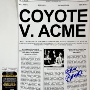 Eric Bauza Signed Coyote V. Acme 11x17 Movie Poster Authentic Autograph JSA COA
