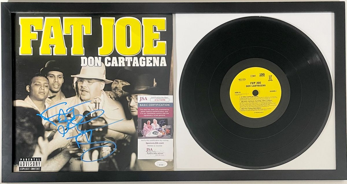 Fat Joe Signed Framed Don Cartegna Vinyl Record Matted Display Hip Hop JSA COA - Image 2