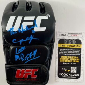 Fighting Nerds Team Signed Black UFC MMA Glove All 4 Autographed Silva JSA COA