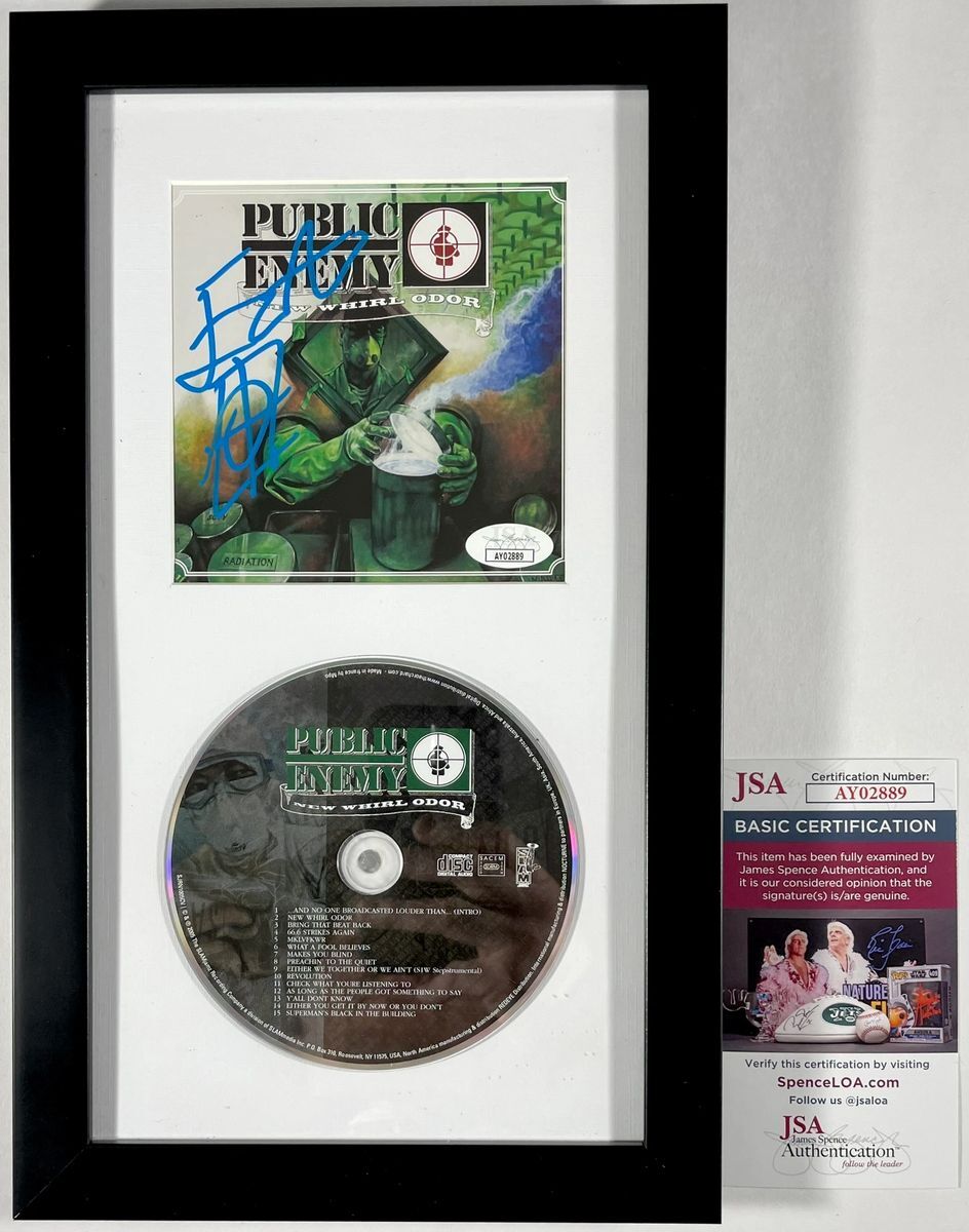 Flavor Flav Signed Public Enemy New Whirl Odor CD Book Framed Display JSA COA