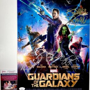 Guardians Of The Galaxy 12x18 Poster Signed x3 Benicio Del Toro & Gunns JSA COA