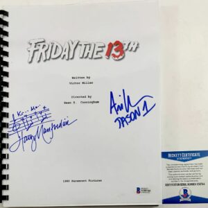 Harry Manfredini & Ari Lehman Signed Friday The 13th Script Autograph BAS COA