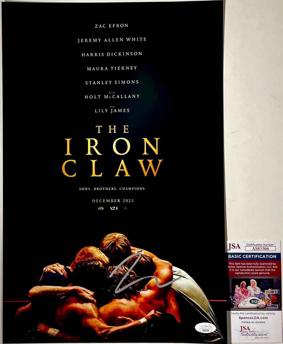Jeremy Allen White Signed The Iron Claw 11x17 Movie Poster B Autograph JSA COA