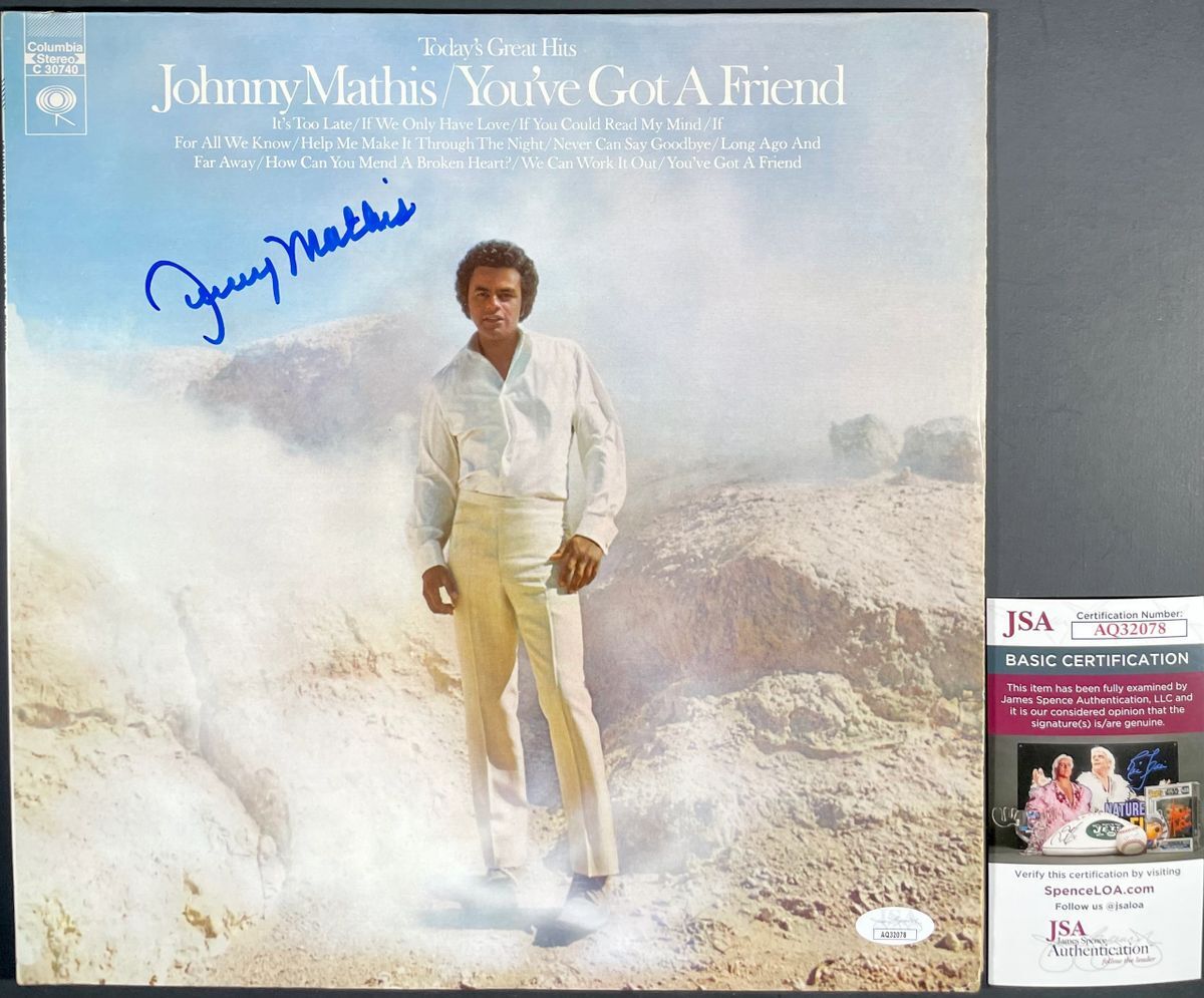 Johnny Mathis Signed You've Got A Friend Greatest Hits Vinyl Record LP JSA COA