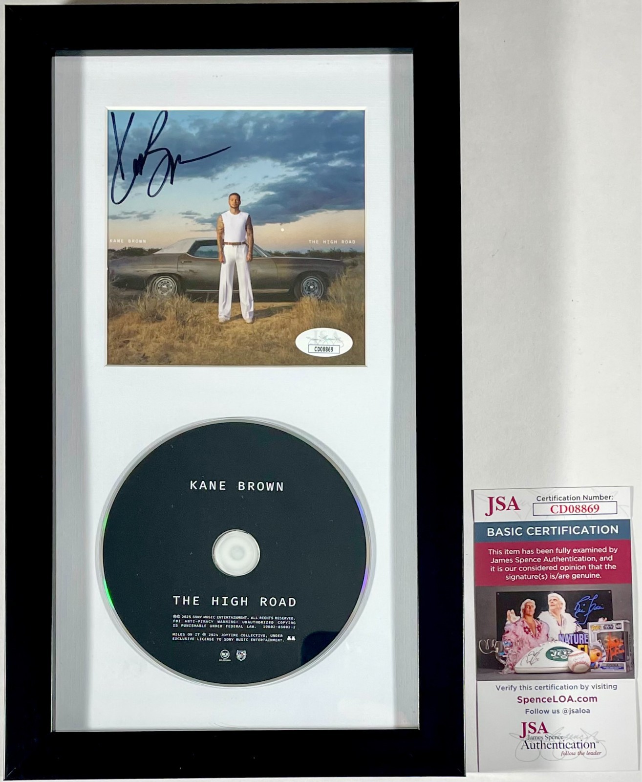 Kane Brown Signed The High Road CD Booklet & CD Framed Display Autograph JSA COA