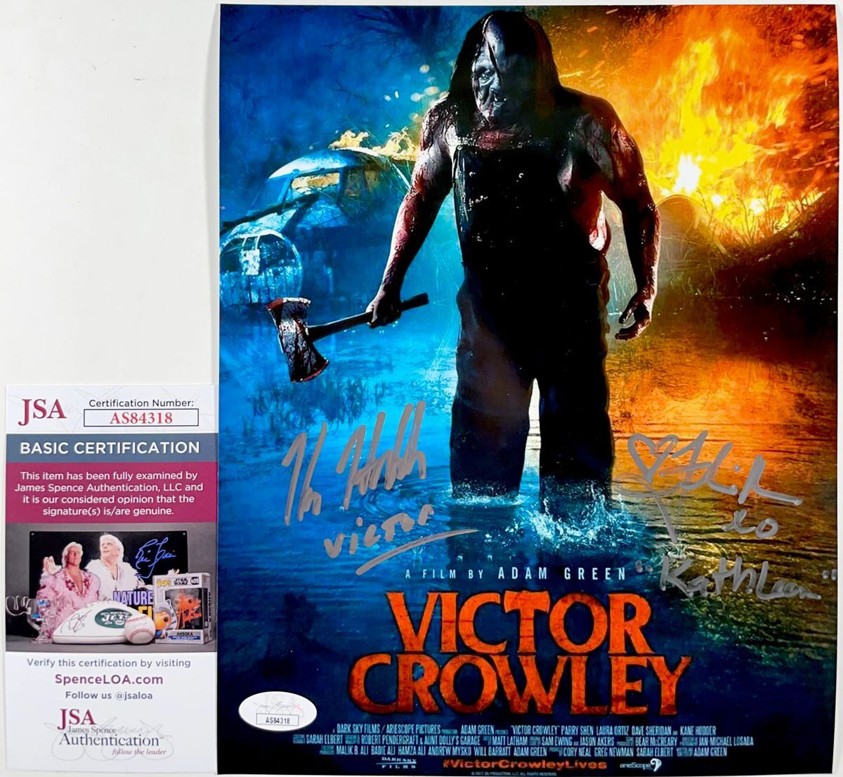 Kane Hodder & Felissa Rose Signed Victor Crowley 8x10 Photo Autograph JSA COA