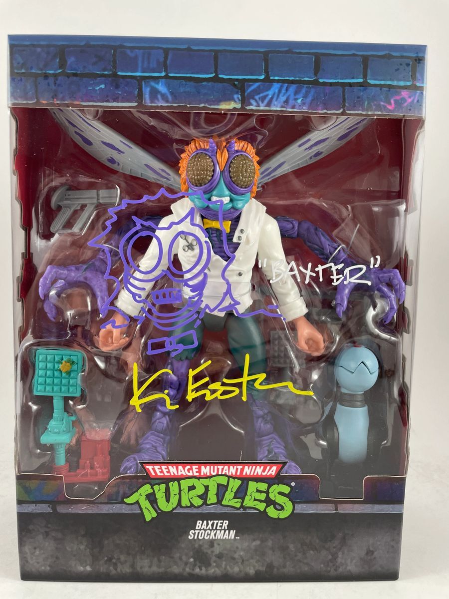Kevin Eastman Signed TMNT Baxter Stockman Super 7 Figure Sketch JSA COA - Image 2