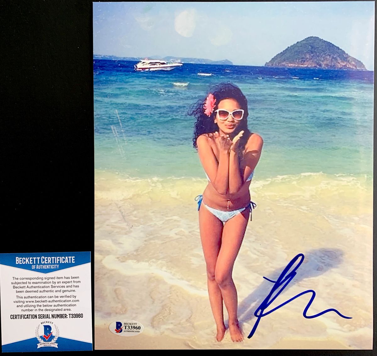 Kristina Menissov Signed 8x10 Photo A Autograph Ethiopian Model BAS COA