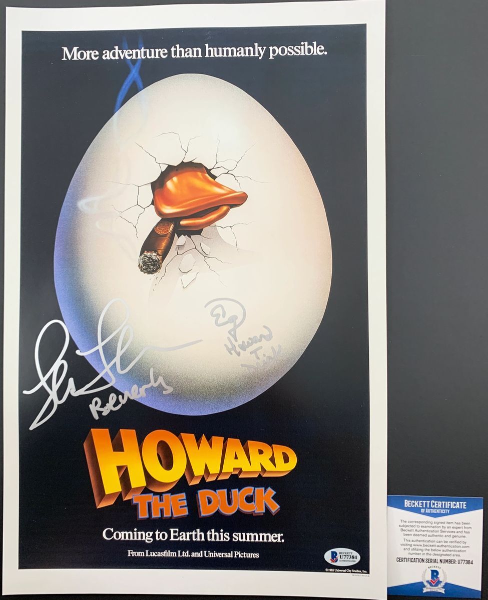 Lea Thompson & Ed Gale Signed Howard The Duck 11x17 Poster B Autograph BAS COA