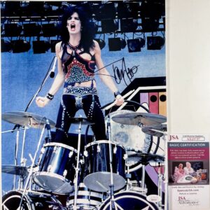 Motley Crue Drummer Tommy Lee Hand Signed 11x14 Photo B Autograph JSA COA