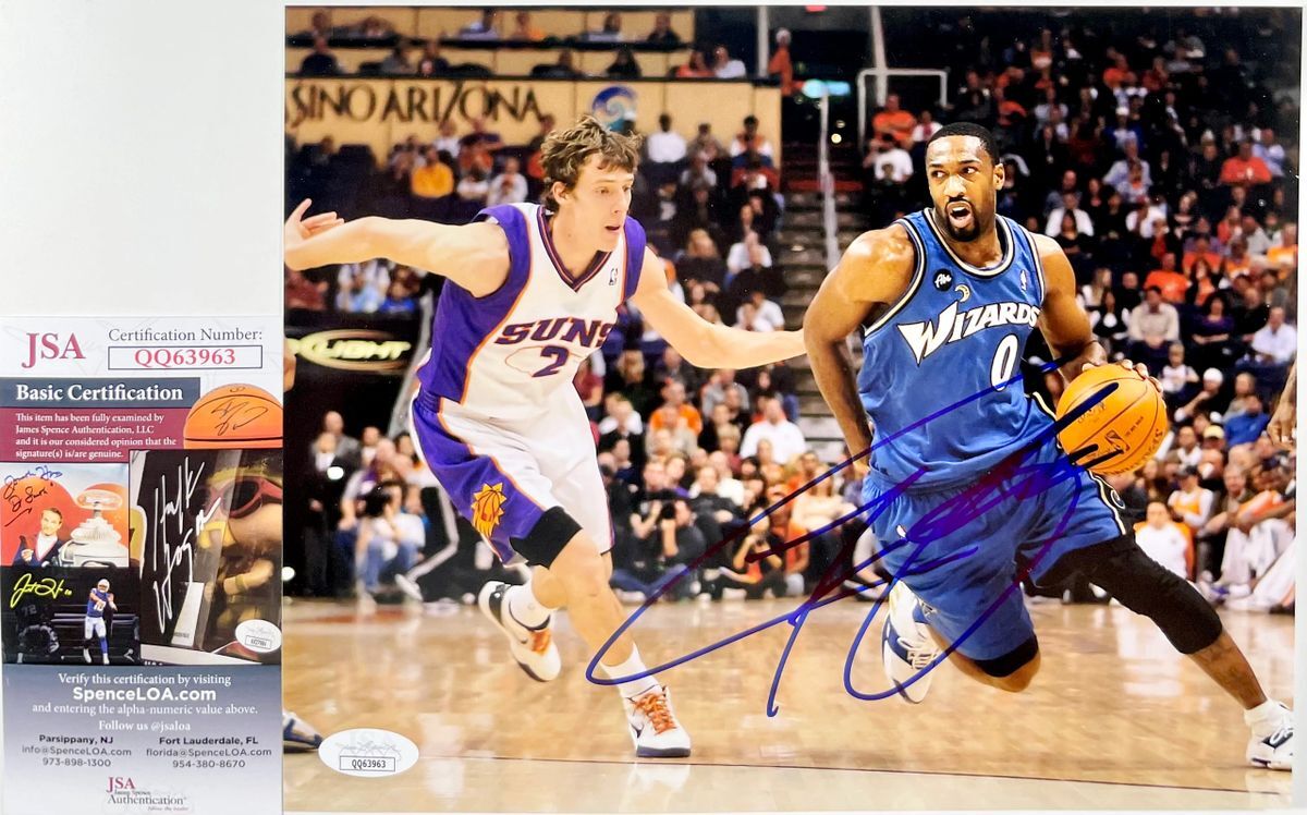 NBA Gilbert Arenas Signed Washington Wizards 8x10 Photo A Autograph JSA COA