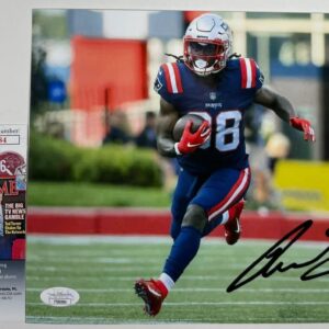NFL Rhamondre Stevenson Signed New England Patriots 8x10 Photo E JSA COA