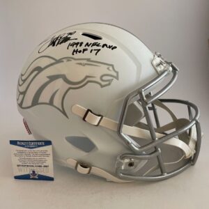 NFL Terrell Davis Signed Denver Broncos Ice Full Size Riddell Helmet BAS COA