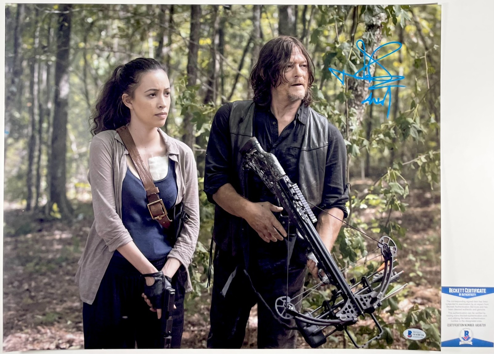 Norman Reedus Signed The Walking Dead Daryl Dixon 16x20 Photo Autograph BAS COA