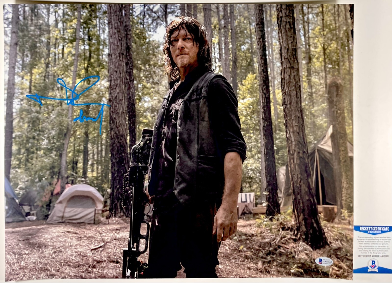 Norman Reedus Signed The Walking Dead Daryl Dixon 16x20 Photo Autograph BAS COA