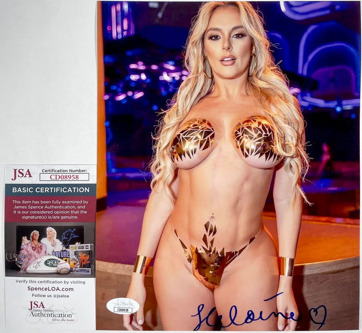 Playboy Playmate Heloine Moreno Signed 8x10 Photo B Autograph JSA COA