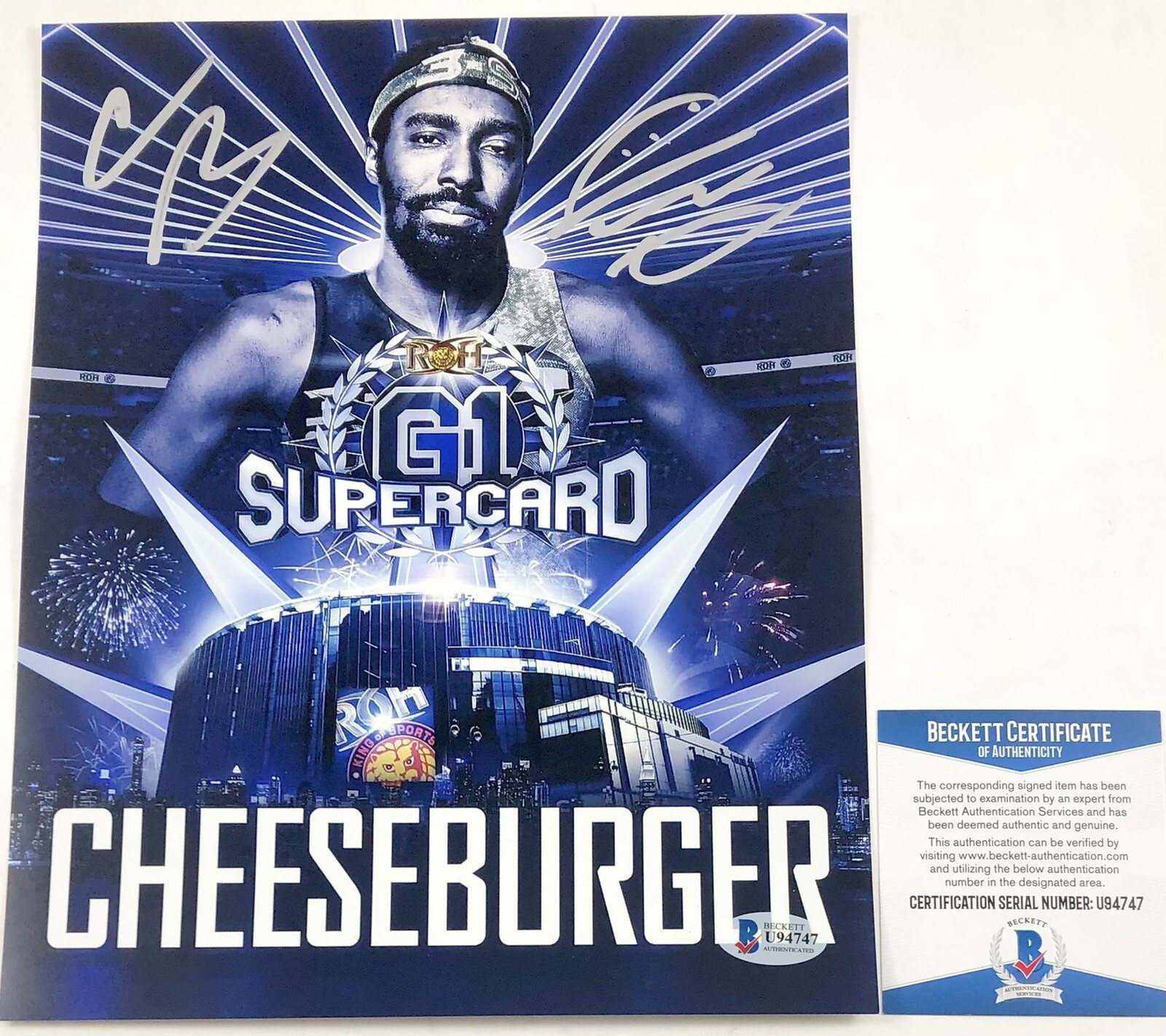 ROH Wrestling Cheeseburger Signed 8x10 Photo Autograph Ring Of Honor Beckett COA