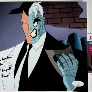 Richard Moll Signed Batman The Animated Series Two-Face 8x10 Photo B JSA COA