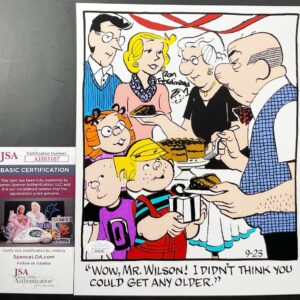 Ron Ferdinand Signed Dennis The Menace 8x10 Photo D Autograph Sketch JSA COA