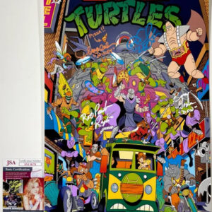 Teenage Mutant Ninja Turtles Original 4 Cast Signed 11x17 Poster F TMNT JSA COA