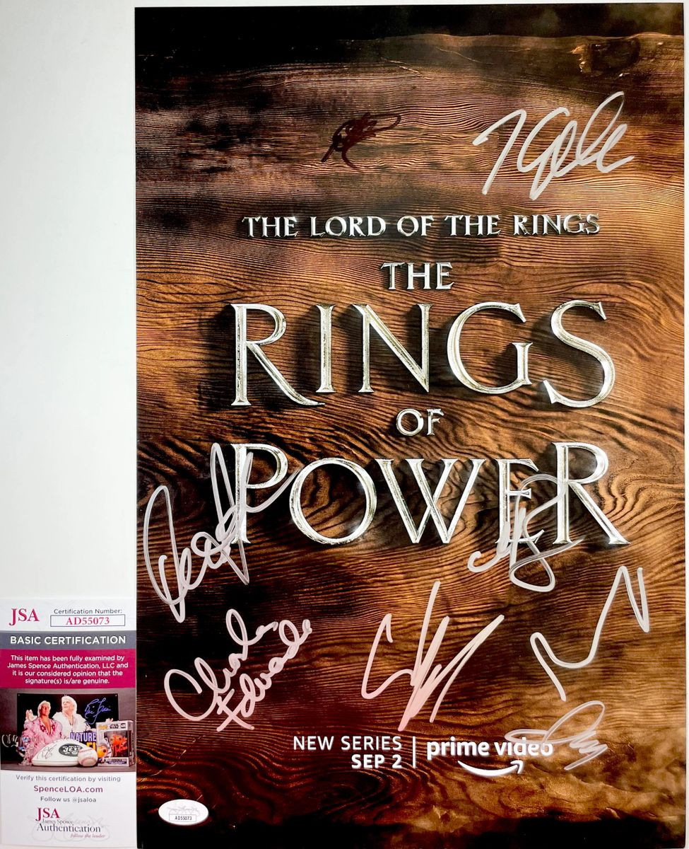 The Lord Of The Rings The Rings Of Power Cast Signed By 8 11x17 Poster JSA COA