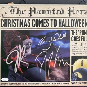 Tim Burton Elfman Selick Signed Nightmare Before Christmas Wall Hanging JSA COA