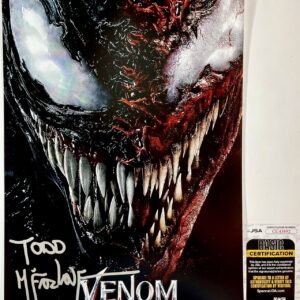 Todd McFarlane Signed Venom 11x17 Movie Poster B Authentic Autograph JSA COA