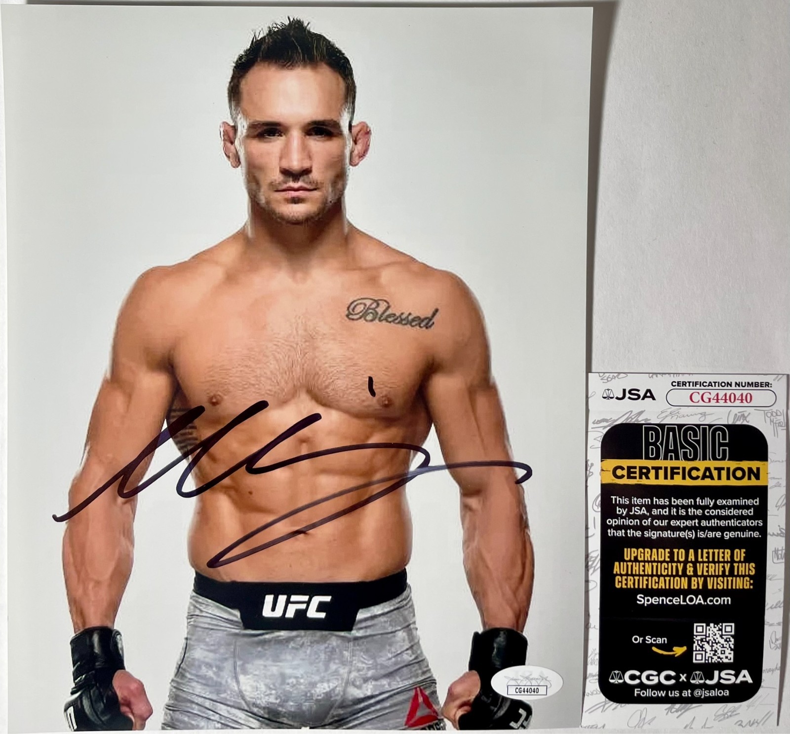 UFC MMA Fighter Michael Chandler Signed 8x10 Photo Authentic Autograph JSA COA