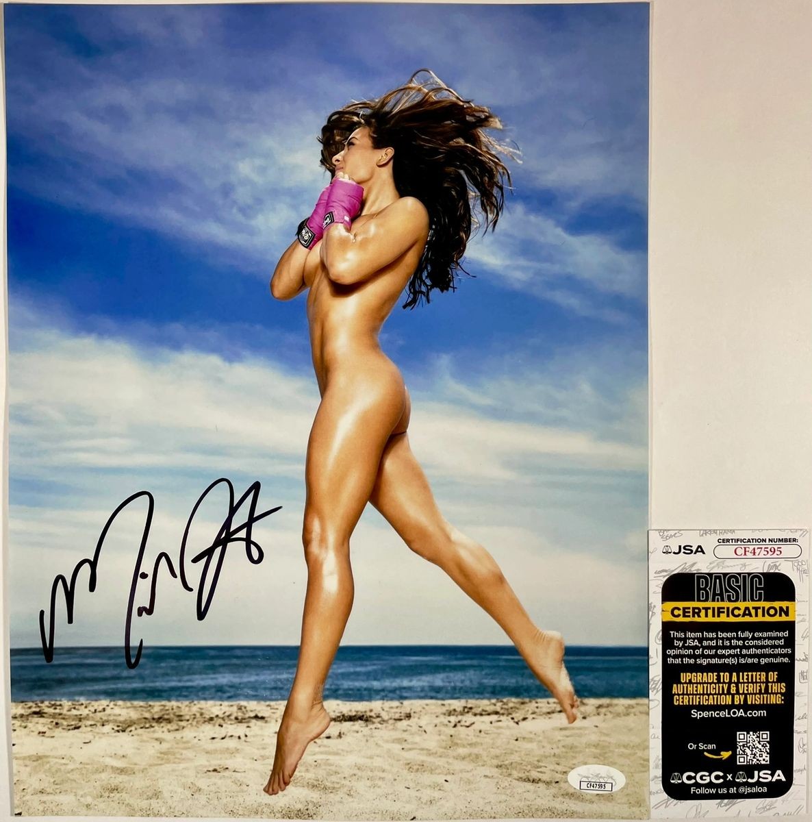 UFC Miesha Tate Signed ESPN Body Issue 11x14 Photo B Autograph MMA JSA COA
