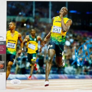 Usain Bolt Signed London 2012 Summer Olympics 8x10 Photo Autograph Track JSA COA
